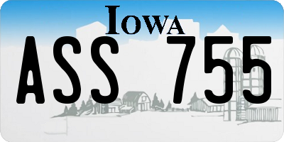 IA license plate ASS755
