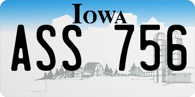 IA license plate ASS756