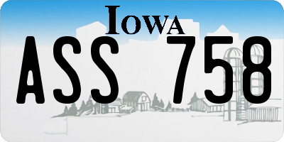 IA license plate ASS758