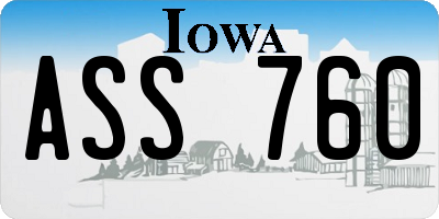IA license plate ASS760