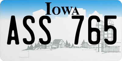 IA license plate ASS765