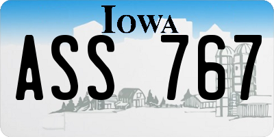IA license plate ASS767