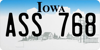 IA license plate ASS768
