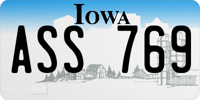 IA license plate ASS769