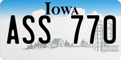 IA license plate ASS770