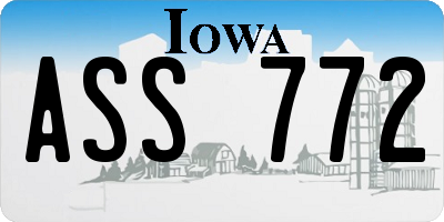 IA license plate ASS772