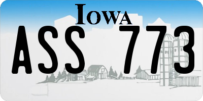 IA license plate ASS773