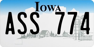 IA license plate ASS774
