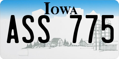 IA license plate ASS775