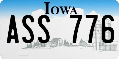 IA license plate ASS776