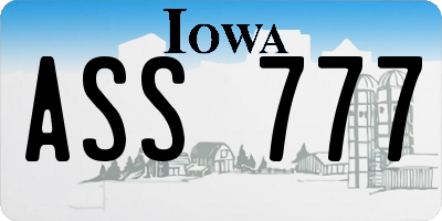 IA license plate ASS777