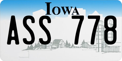 IA license plate ASS778