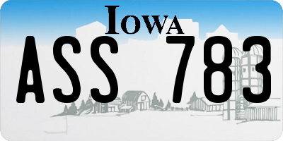 IA license plate ASS783