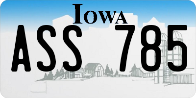 IA license plate ASS785