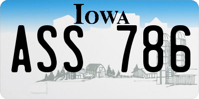 IA license plate ASS786