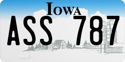 IA license plate ASS787