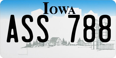 IA license plate ASS788
