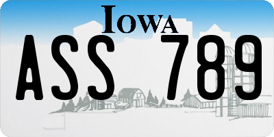 IA license plate ASS789