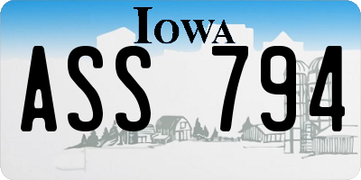 IA license plate ASS794