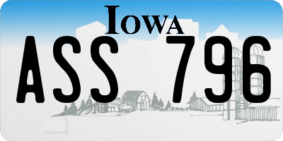 IA license plate ASS796