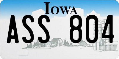 IA license plate ASS804