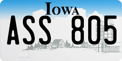 IA license plate ASS805