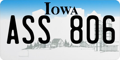 IA license plate ASS806