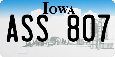 IA license plate ASS807