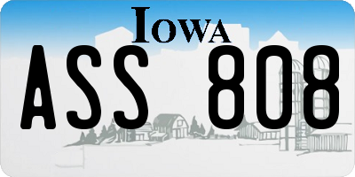 IA license plate ASS808