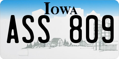 IA license plate ASS809