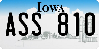 IA license plate ASS810