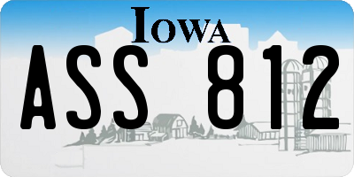IA license plate ASS812