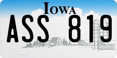 IA license plate ASS819