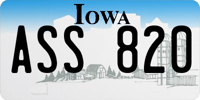 IA license plate ASS820