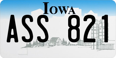 IA license plate ASS821