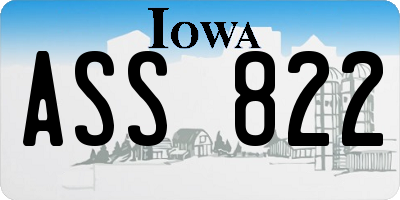 IA license plate ASS822