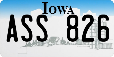IA license plate ASS826