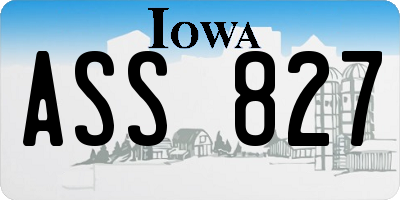 IA license plate ASS827