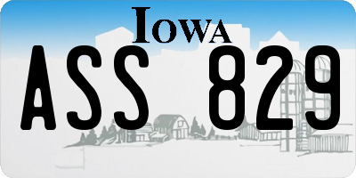IA license plate ASS829