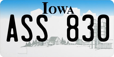 IA license plate ASS830