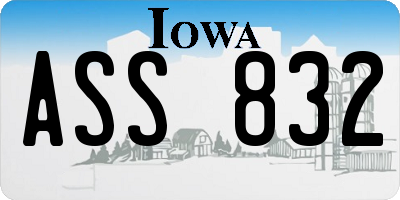 IA license plate ASS832
