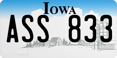 IA license plate ASS833