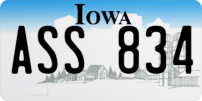 IA license plate ASS834