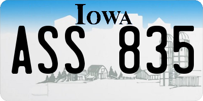 IA license plate ASS835