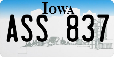 IA license plate ASS837