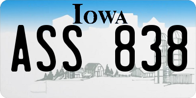 IA license plate ASS838