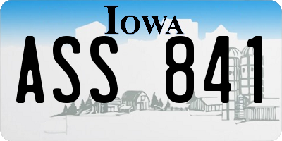 IA license plate ASS841