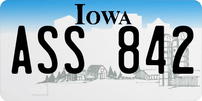 IA license plate ASS842