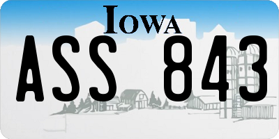 IA license plate ASS843
