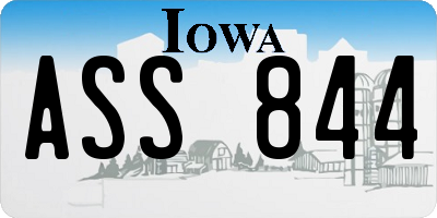 IA license plate ASS844